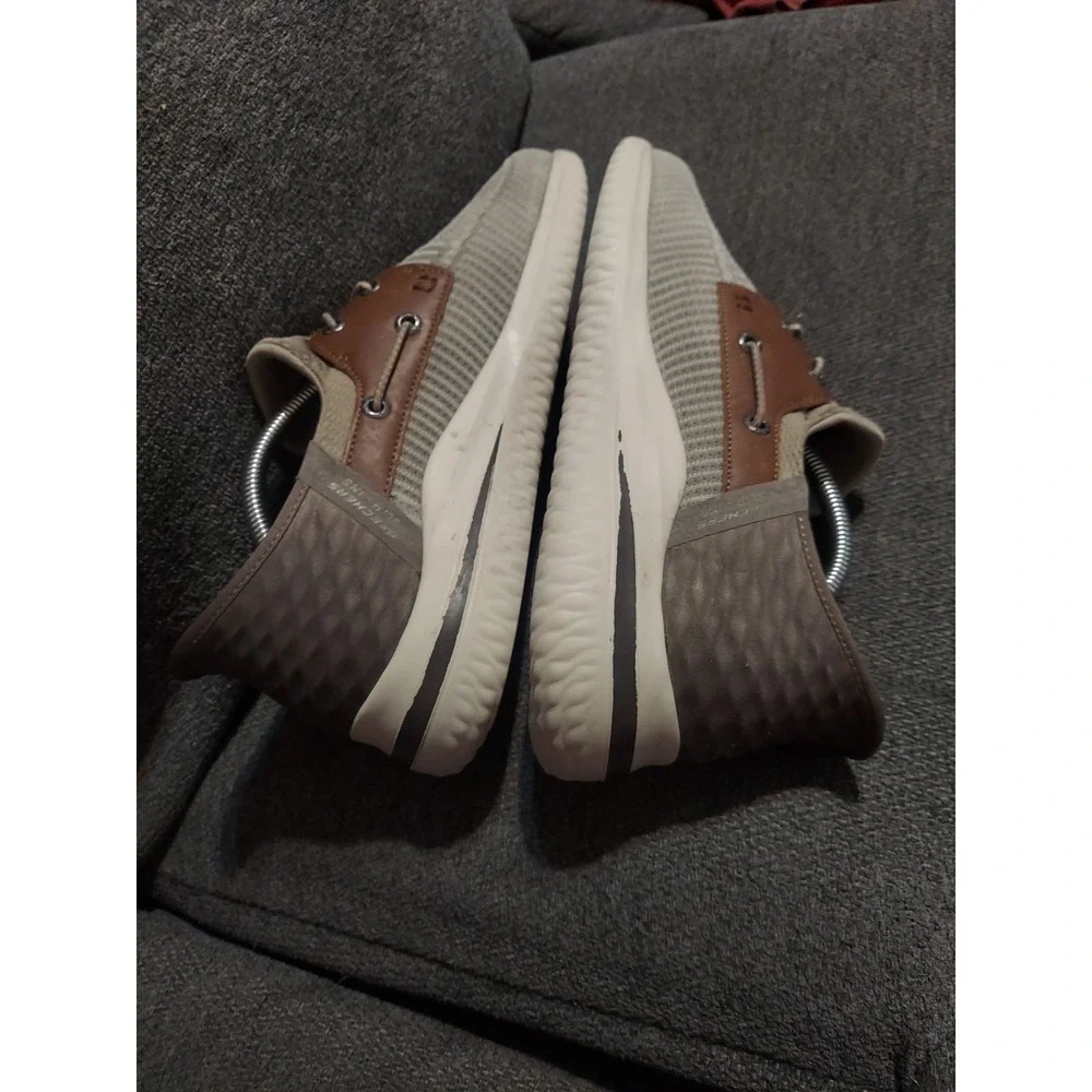 SKECHERS Delson 3.0 Roth Taupe/Brown Slip-ins Sneaker Shoe Men's size10.5 Arch